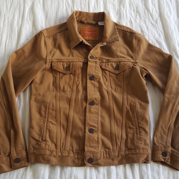 brown denim jacket levis